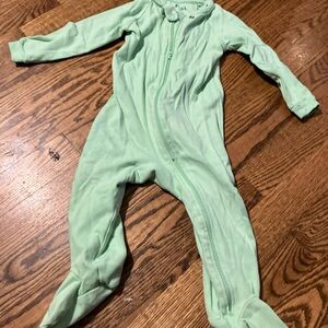 Pact Organic Cotton Footed One Piece  Pajama Footie PJ  9 - 12 Months Boy Green